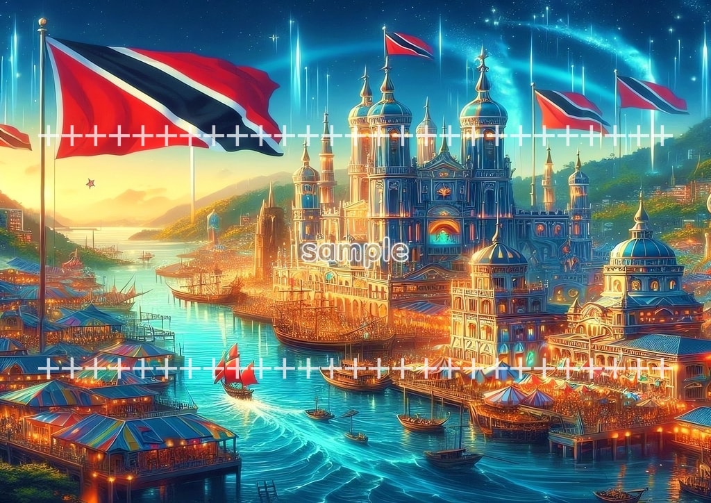 World flag scenery South America Original picture image material copyright free 86P World_flag_scenery_South_America_Trinidad_Tobago