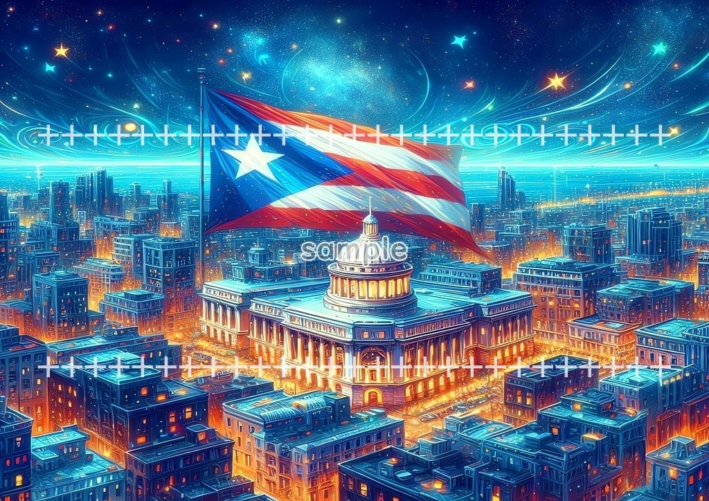 World flag scenery South America Original picture image material copyright free 86P World_flag_scenery_South_America_Puerto_Rico