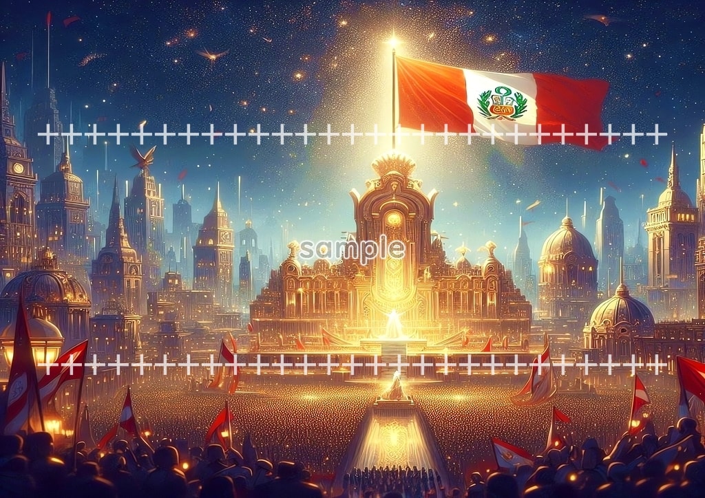 World flag scenery South America Original picture image material copyright free 86P World_flag_scenery_South_America_Peru