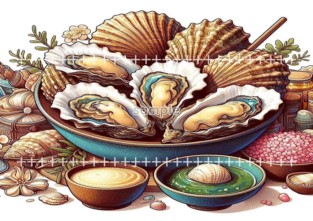 음식 해산물 원본 그림 디지털 아트 저작권 무료 이미지 소재 48P Food_Seafood_Shellfish_150