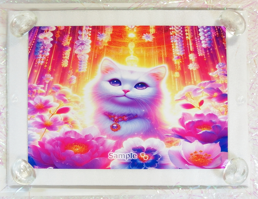 Cat Empire 126 2L God white cat painting original art