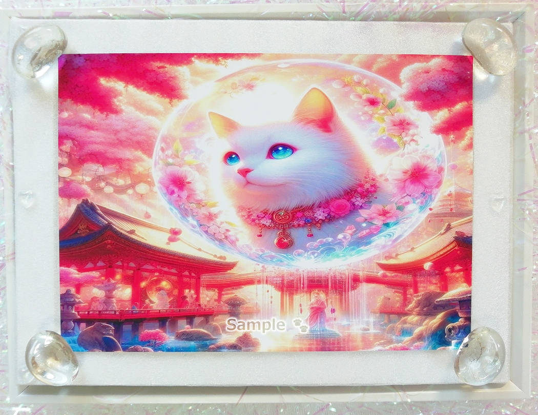 Cat Empire 15 2L Shrine white cat painting original art