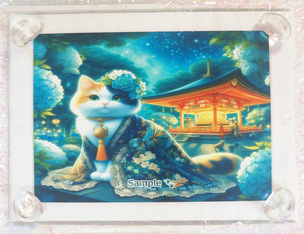 Imperio gato 20 2L Kimono calico gato pintando arte original