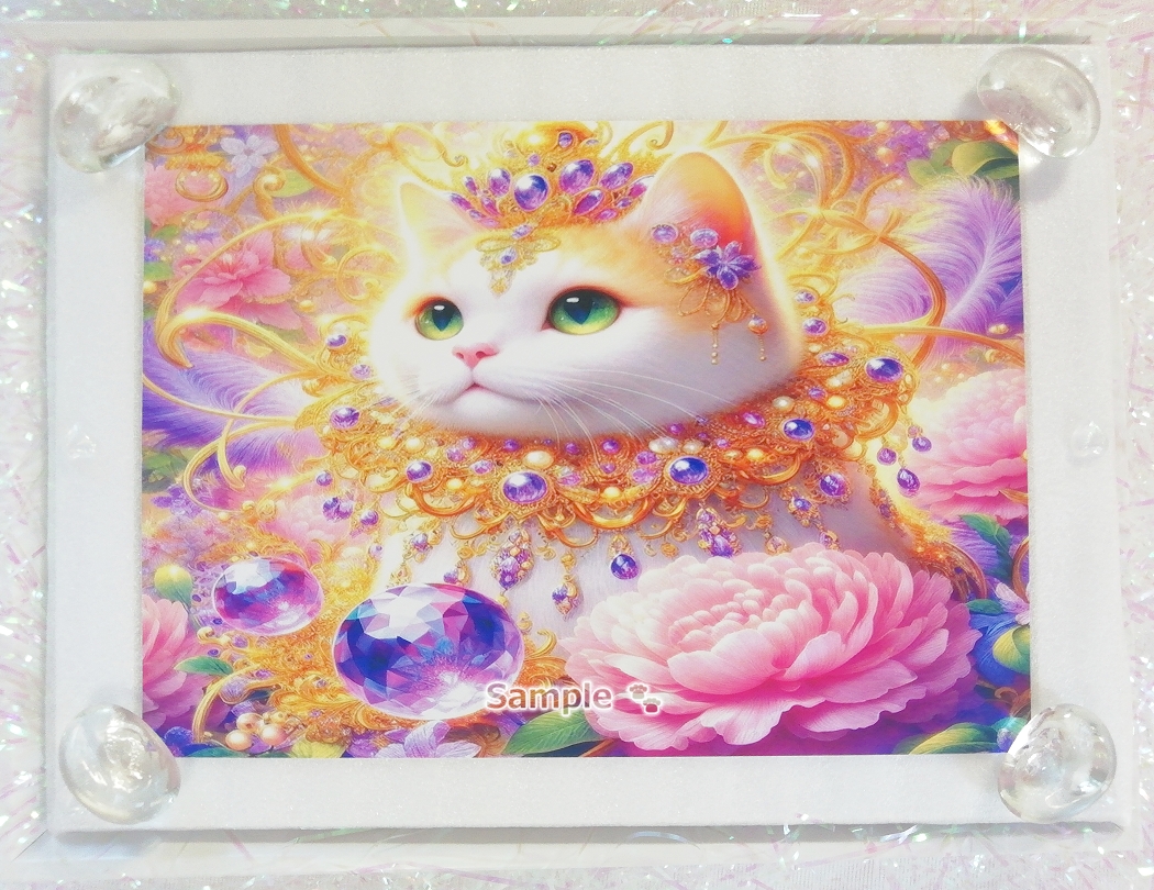 Empire des chats 23 2L Bijou chat de lin peinture art original