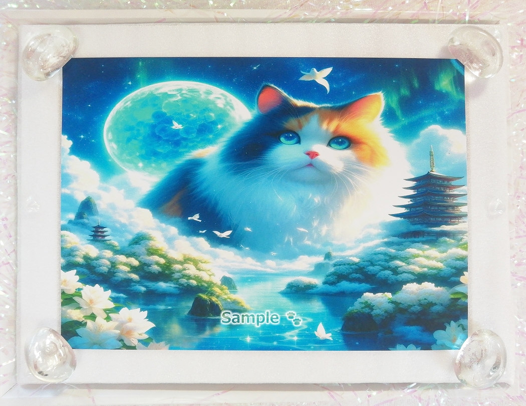 Empire des chats 63 2L Sanctuaire calico chat peinture art original