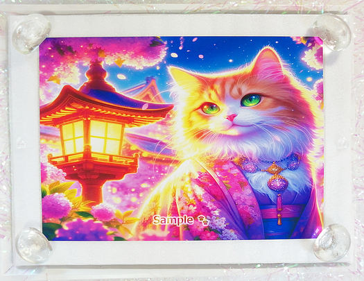 Art hand Auction ネコ日本帝国 114 着物と亜麻色猫 絵画イラストオリジナル原画 2L