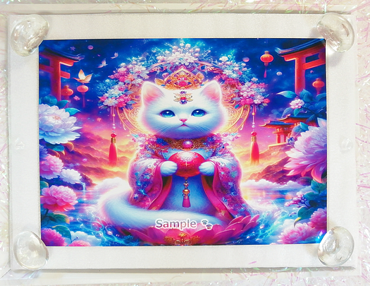 Art hand Auction 猫帝国 136 2L 神白猫绘画原创艺术