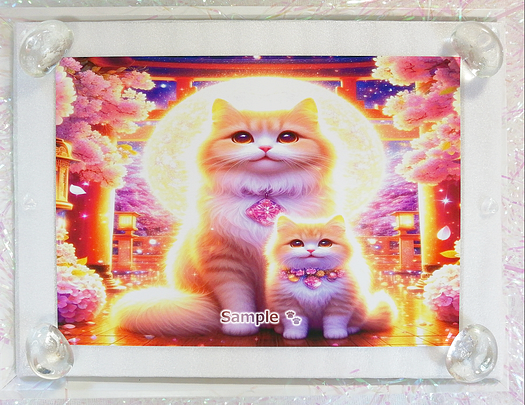 Art hand Auction 猫帝国 137 2L 亚麻猫亲子绘画原创艺术