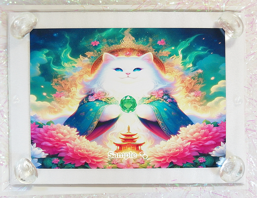 Art hand Auction 猫帝国 148 2L 神白猫绘画原创艺术