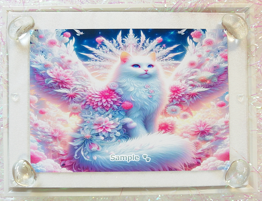 Art hand Auction Imperio gato 149 2L Dios gato blanco pintando arte original