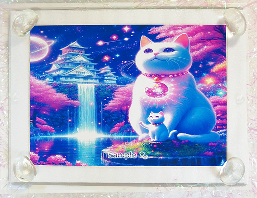 Art hand Auction 猫帝国 150 2L 城堡白猫绘画原创艺术