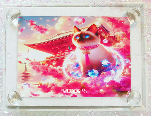 Art hand Auction 猫帝国 162 2L 神社暹罗猫绘画原创艺术