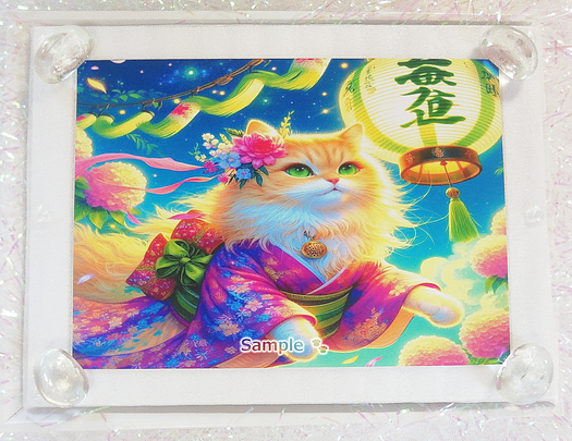 Art hand Auction ネコ日本帝国 171 着物と亜麻色猫 絵画イラストオリジナル原画 2L