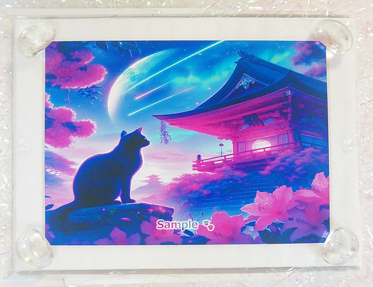 Art hand Auction 猫帝国 19 2L 神社黑猫绘画原创艺术