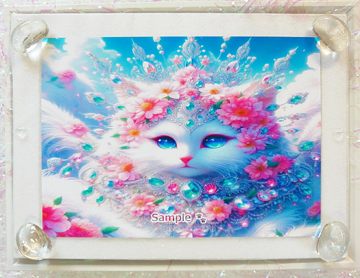 Art hand Auction 猫帝国 33 2L 宝石白猫绘画原创艺术