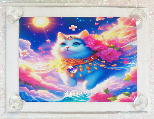 Art hand Auction 猫帝国 36 2L 宝石白猫绘画原创艺术