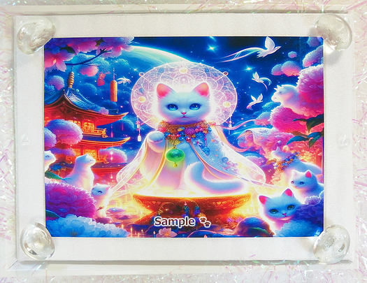 Art hand Auction 猫帝国 72 2L 神白猫绘画原创艺术