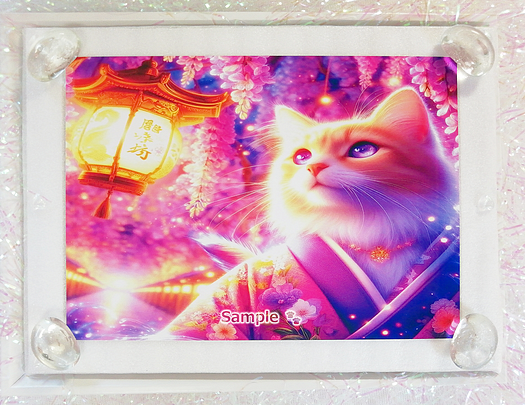 Art hand Auction Cat Empire 80 2L Kimono flaxen cat painting original art