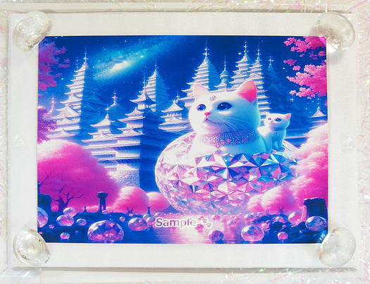 Art hand Auction 猫帝国 83 2L 宝石白猫绘画原创艺术