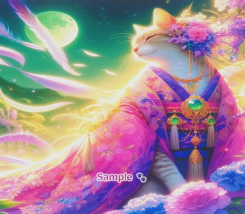 Cat Empire 12 2L Kimono flaxen cat painting original art