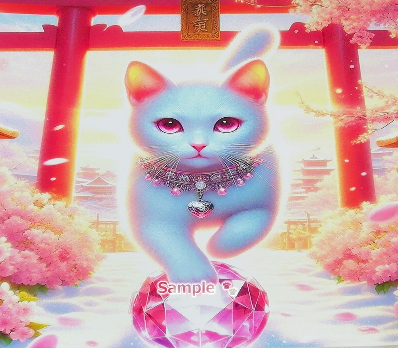 猫帝国 173 2L 神社白猫画原创艺术