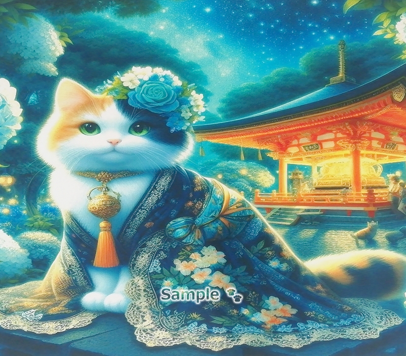 Cat Empire 20 2L Kimono calico cat painting original art