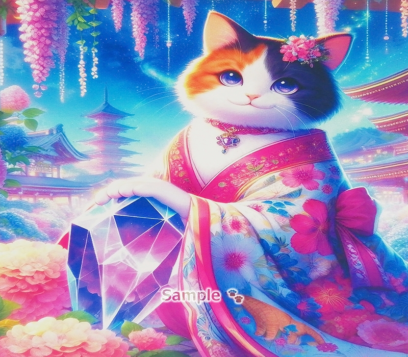 Cat Empire 24 2L Kimono calico cat painting original art