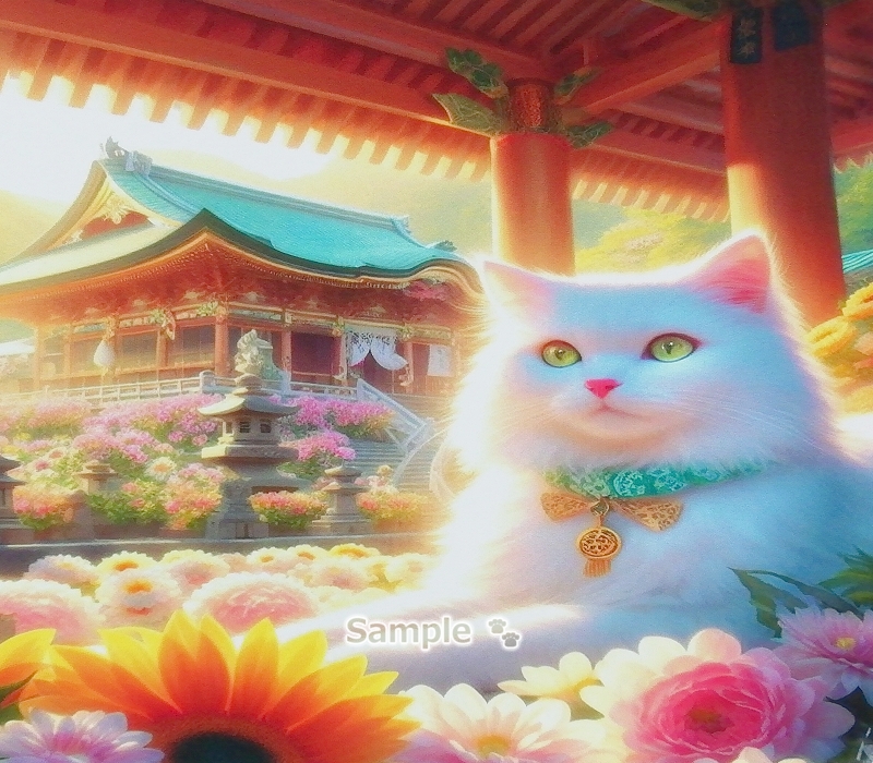 猫帝国 26 2L 神社白猫画原创艺术