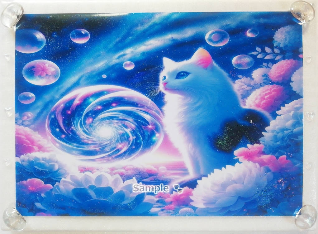 Imperio gato 103 A4 Gato blanco negro dibujado a mano pintura arte CG original