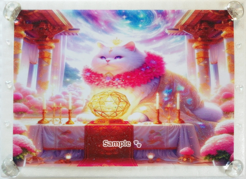 Imperio gato 123 A4 Dios gato blanco dibujado a mano pintura arte CG original