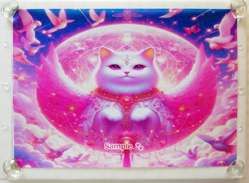 Imperio gato 17 A4 Dios gato blanco dibujado a mano pintura arte CG original