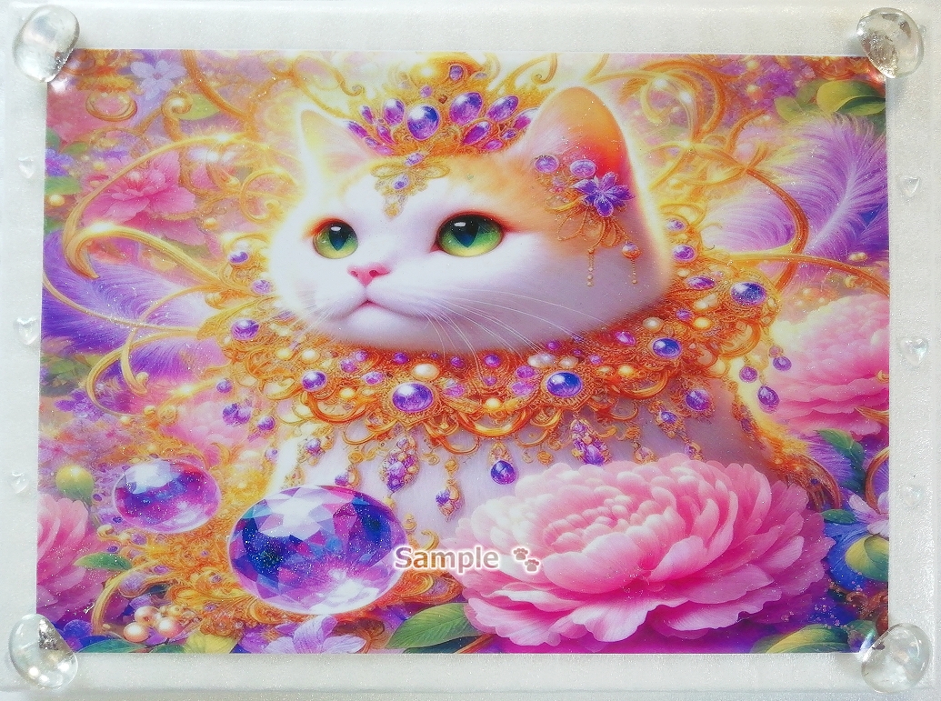 Empire des chats 23 A4 Bijou chat de lin peinture dessinée à la main art CG original