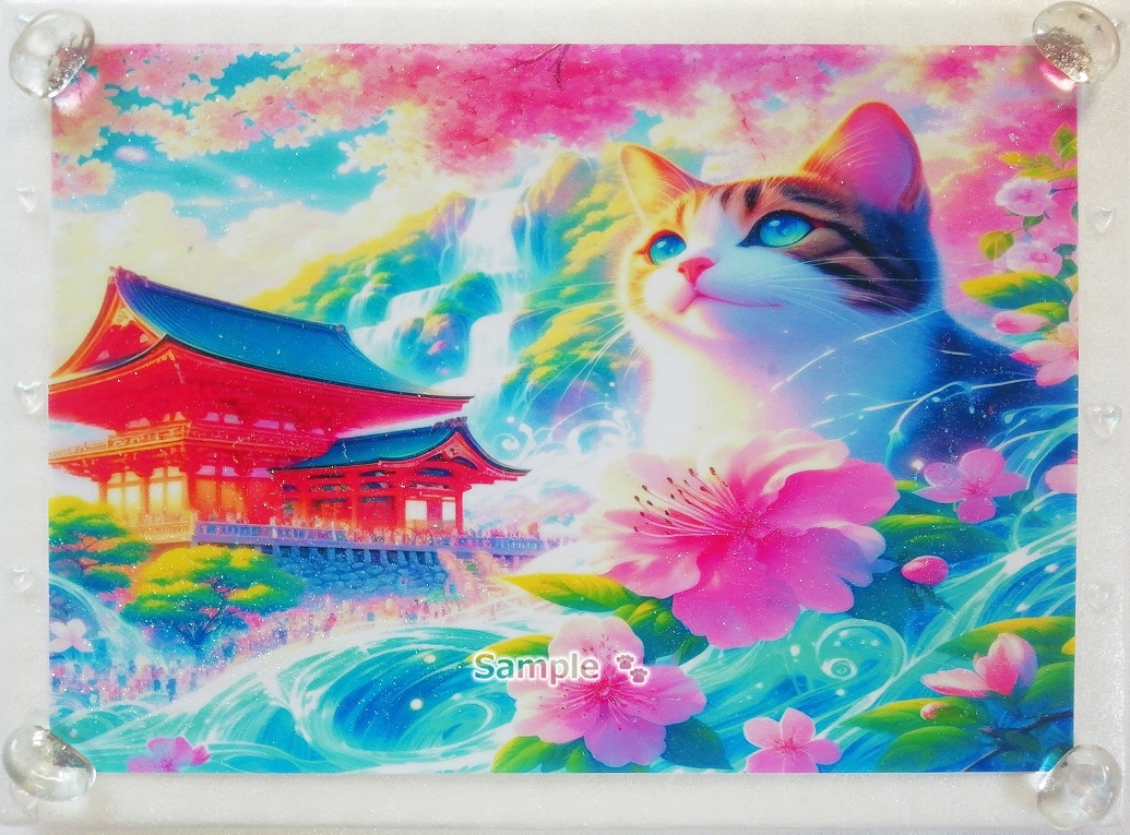 Imperio gato 37 A4 Santuario gato blanco dibujado a mano pintura arte CG original