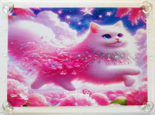 Art hand Auction Cat empire 100 A4 Fluffy white cat Hand drawn & painting CG original art