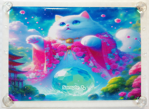 Art hand Auction Cat empire 102 A4 Shrine white cat Hand drawn & painting CG original art