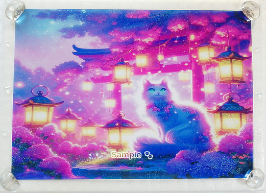 Art hand Auction 猫帝国 116 A4 神社白猫 手绘绘画CG原创艺术