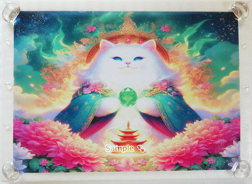 Art hand Auction 猫帝国 146 A4 神白猫 手绘绘画CG原创艺术