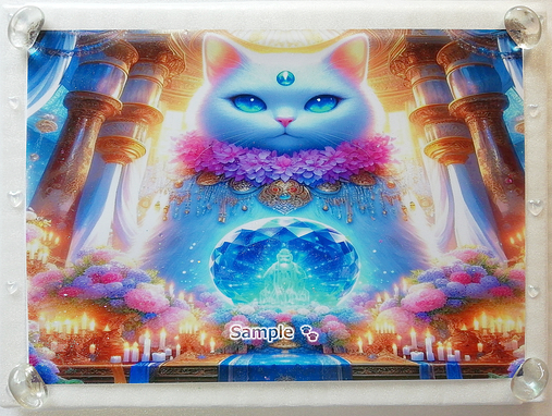 Art hand Auction 猫帝国 149 A4 神白猫 手绘绘画CG原创艺术