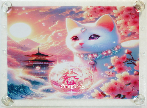 Art hand Auction 猫帝国 157 A4 神社白猫 手绘绘画CG原创艺术