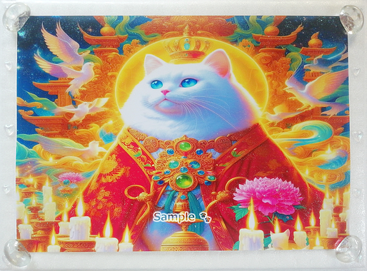 Art hand Auction 猫帝国 28 A4 神白猫 手绘绘画CG原创艺术