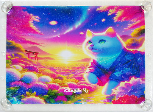 Art hand Auction 猫帝国 47 A4 神社白猫 手绘绘画CG原创艺术