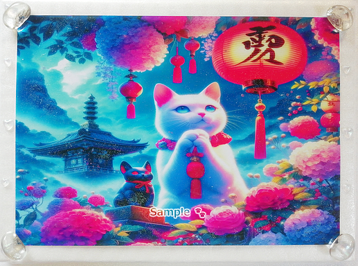 Art hand Auction 猫帝国 60 A4 神社白猫 手绘绘画CG原创艺术