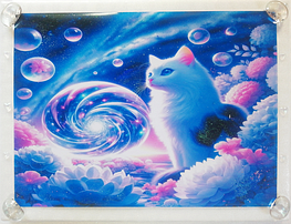 Art hand Auction ネコ日本帝国 103 白黒猫 手描き&CG 絵画イラストオリジナル原画 A4