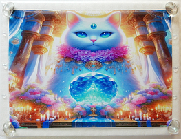 Art hand Auction Empire des chats 149 A4 Dieu chat blanc peinture dessinée à la main art original