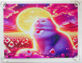 Art hand Auction ネコ日本帝国 53 日本保守猫党首 手描き&CG 絵画イラストオリジナル原画 A4