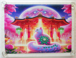 Art hand Auction 猫帝国 57 A4 神社白猫 手绘绘画原创艺术