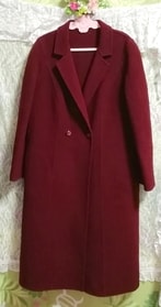 Made in Italy luxury wine red purple long coat Pure lana vergine 100% Italian luxury wine red purple long coat