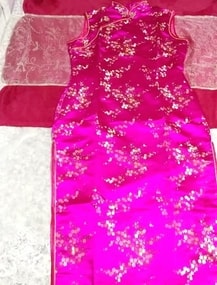 Qipao 5xl 마젠타 퍼플 핑크 맥시 중국 치파오 드레스, 공식적인, 컬러 드레스, 보라