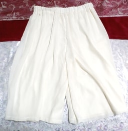 Белые шифоновые брюки-кюлоты со скарчо