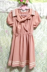 Pink sailor clothes short sleeve tunic / tops / onepiece